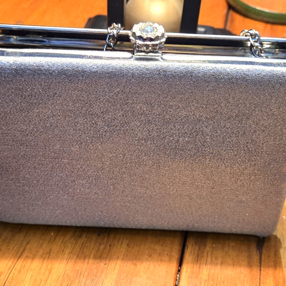 Vintage Silver Thread Clutch Converts to Purse
